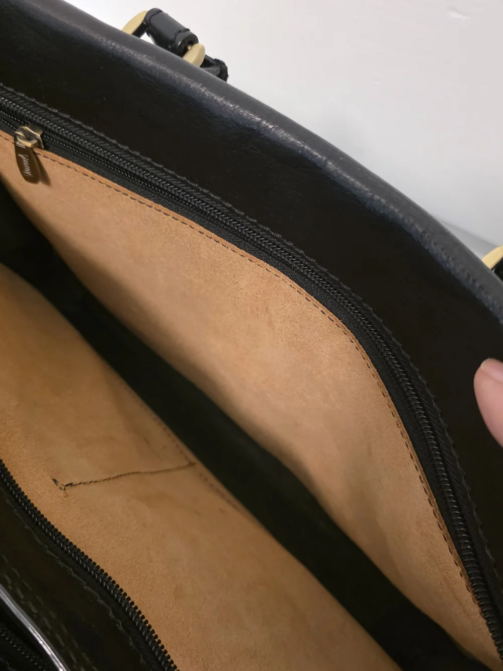 Valentino Leather Briefcase with Goldtone Hardware, Business Made In Italy
